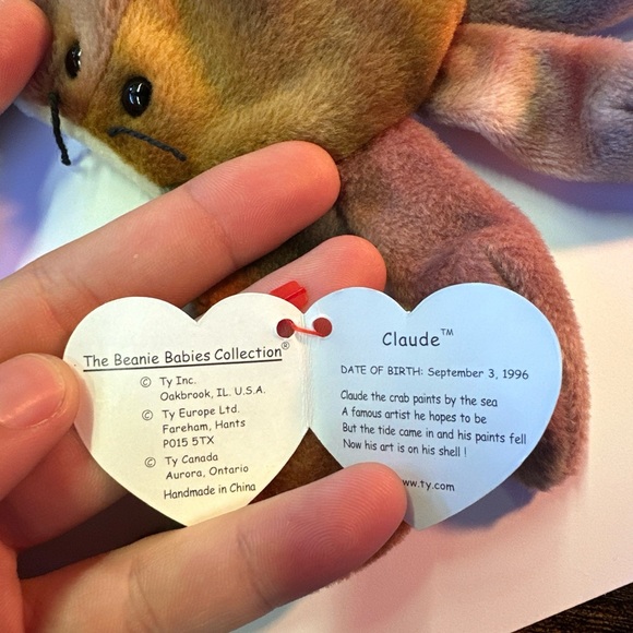 Claude The Crab Beanie Baby Original 1996 - Picture 7 of 8